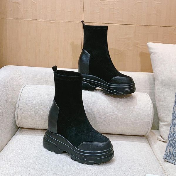 

boots swyivy velvet fur winter warm shoes women platform sneakers ankle for 2021 snow chunky, Black
