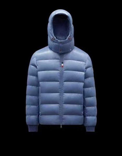 

rs monclair cuvellier mens down jackets parkas winter bomber hooded man luxury goose warm light blue black outerwear