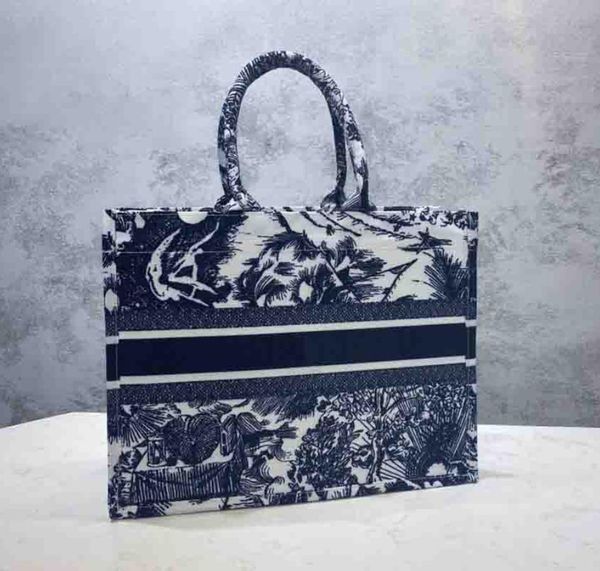 

luxurys designer totes handbags women's bags old flower book tote canvas embroidery shopping bag d0482