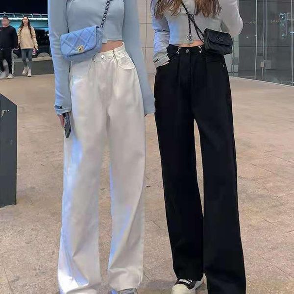 

women's pants & capris high waist wide leg jeans casual straight trousers pocket y2k hip hop cargo for women loose gothic streetwear, Black;white