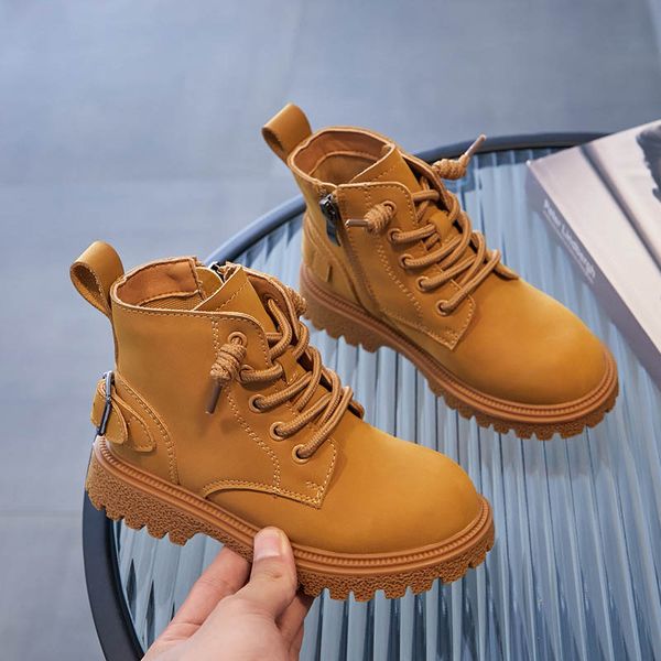 

children boots kids shoes childrens ankle boot boys girls wear autumn winter fashion leather student moccasins soft b7734, Black;grey