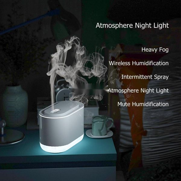 

humidifiers 800ml dual air humidifier wireless aroma essential oil diffuser rechargeable humidificador with atmosphere lamp for home cn