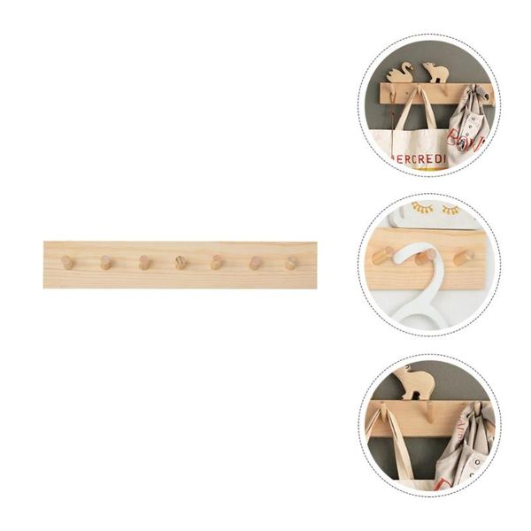 

hangers & racks 1pc wall-mounted storage hanger wooden clothes hat hook