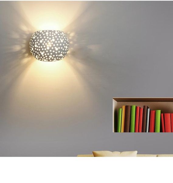 

elegant hand made gypsum wall light, plaster lamp, g9 led bulb 5w, round lamp with beautiful eco-friendly lamps