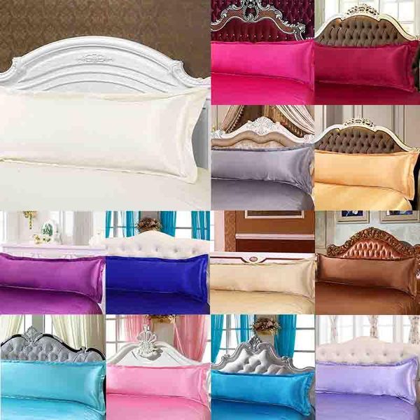 

pillow case ice silk double people long pillowcase smooth cover home textile comfortable beautiful household decoration supplies