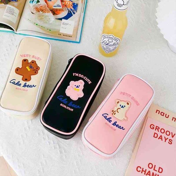 

cute pencil case pu pen cosmetic bags pouchschool student stationery for kids