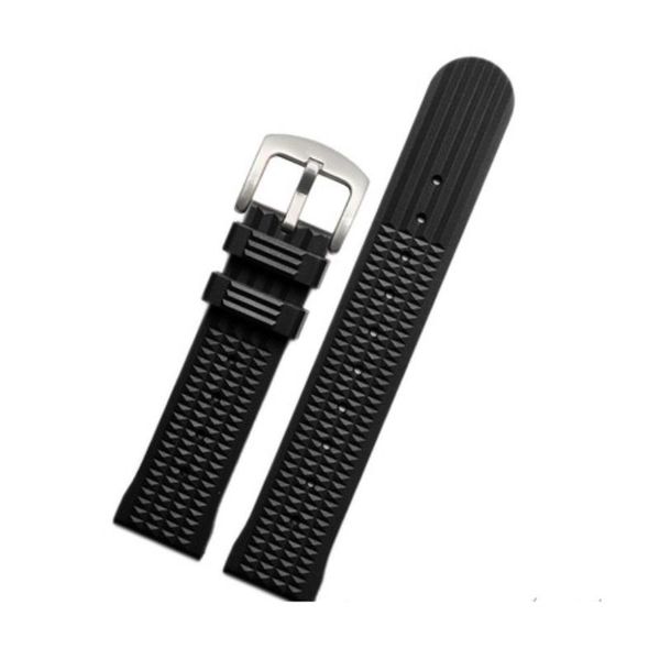 

watch bands steeldive waterproof soft rubber strap 20mm 22mm for sport men's diving replace watchband black, Black;brown