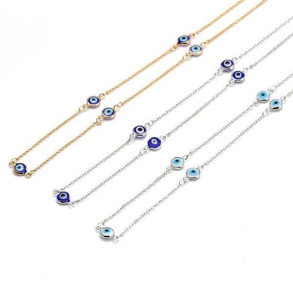 

pendant necklaces vsnow minimalist beaded handmade demon eye charm bracelets for women trendy circle gold silver color metallic jewelry