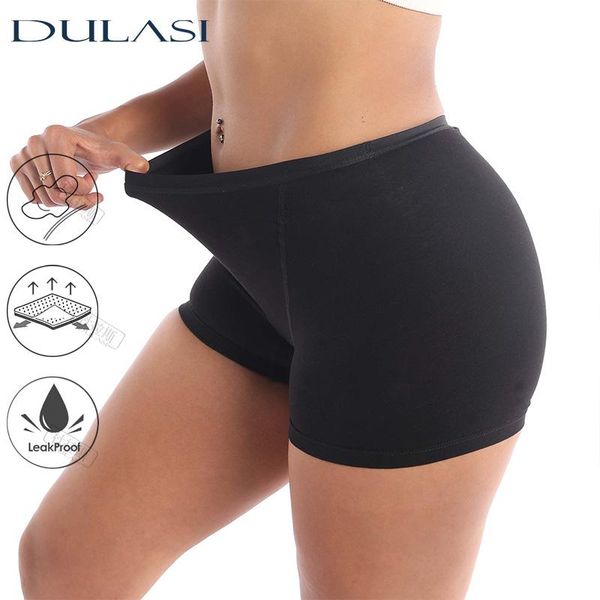 

women's panties leak proof menstrual period underwear for women boyshorts asorbent undies drop dulasi, Black;pink