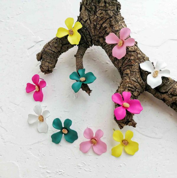 

charms earrings flower creative simple candy color fashion for women, Golden
