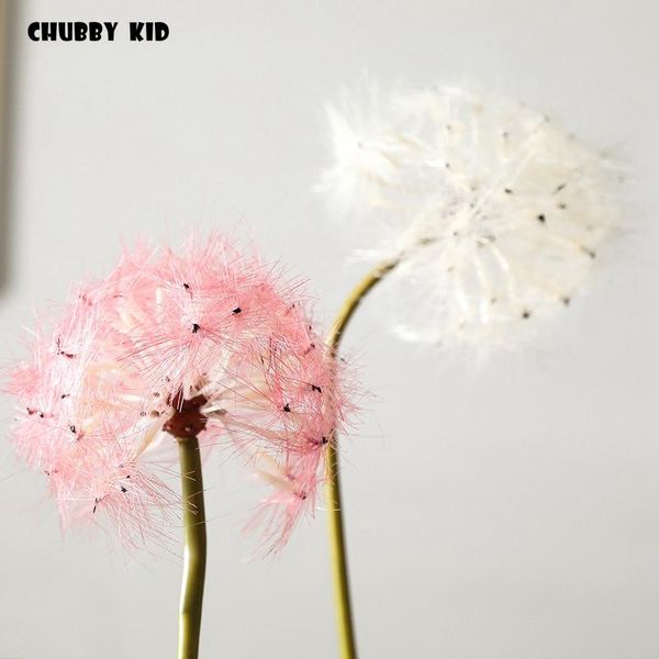 

decorative flowers & wreaths 6pcs/lot wholesale high simulation artificial dandelion plastic flower fake taraxacums pastoral acanthosphere