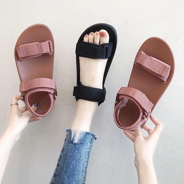 

sandals women cool shoes for summer 2021 flip flop chaussures femme plorm, Black