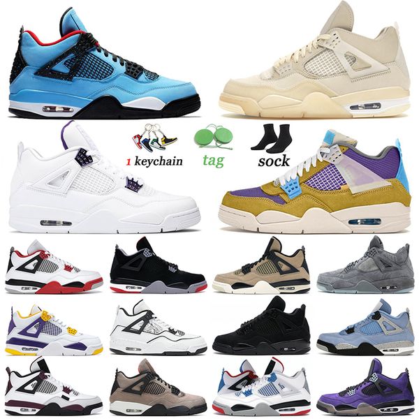 

2021 sail jordan 4 4s men basketball shoes retro cactus jack jorden jumpman purple metallic taupe haze desert moss fire red bred kaws white