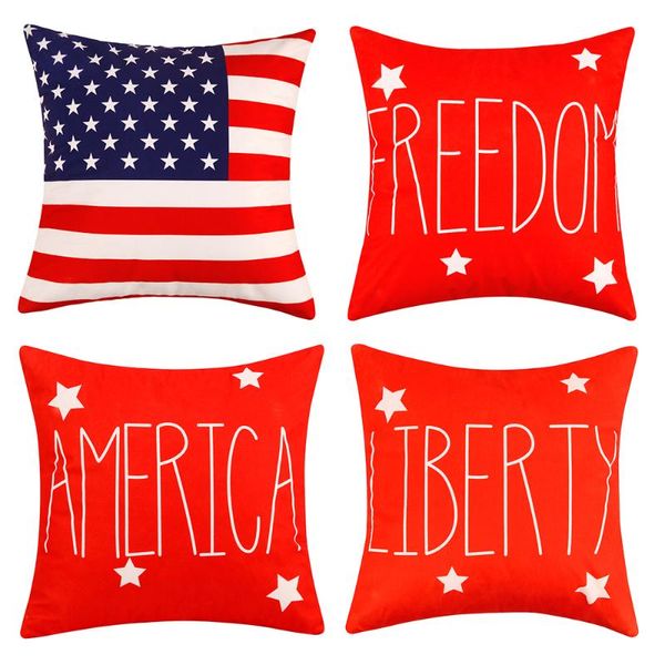 

cushion/decorative pillow patriotic saying throw cover, om america liberty usa flag independence memorial day cushion case for sofa cou