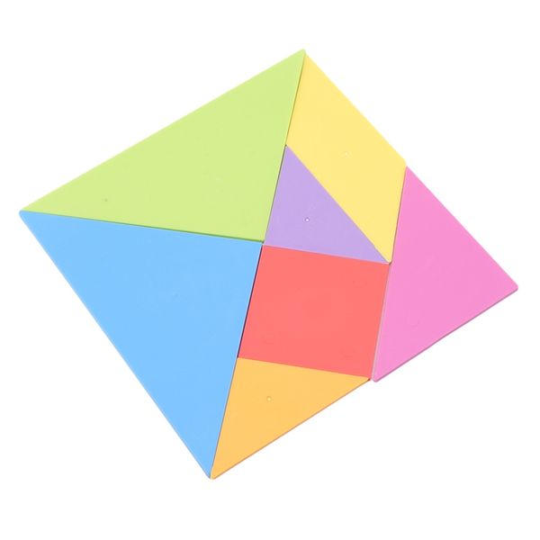 

New Style 10*10cm Children Jigsaw Puzzle Rainbow Color Plastic Tangram DIY Brain Puzzle Kid Learning Education Puzzles Toy