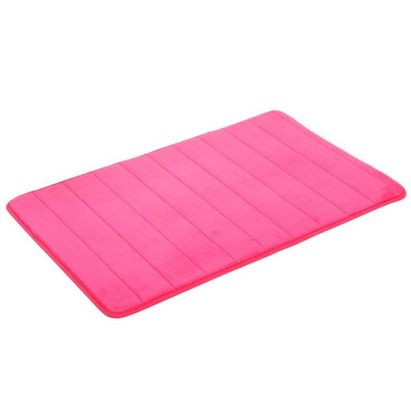 

absorbent memory bath mats bathroom carpets non-slip rug 30*50cm (rose red)