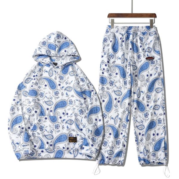 

hooded sweater men's fashion brand ins set with handsome drawstring leggings middle school student sports suit, Gray