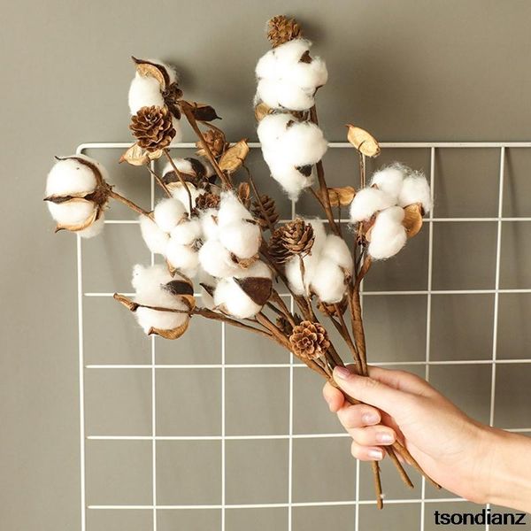 

decorative flowers & wreaths naturally dried cotton stems farmhouse artificial flower filler floral decor fake diy garland home wedding