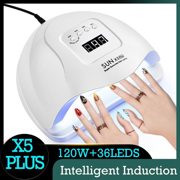 

nail dryers sun x5 plus auto lamp four-timing setting 120w 36led uv quick dry gel dryer professional manicure