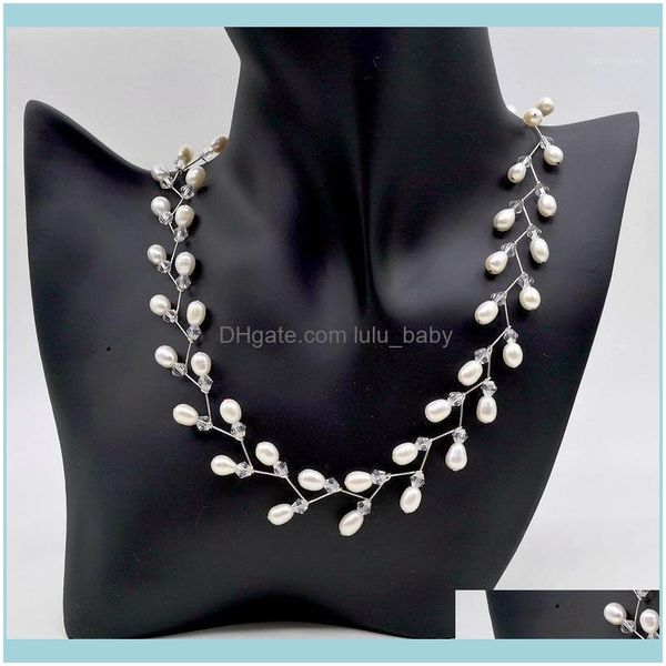 

chains necklaces & pendants jewelrychains pearl necklace ladies fashion charm handmade crystal wedding bridal 1 drop delivery 2021 zblxy, Silver