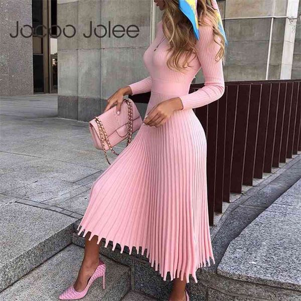 

elegant party pleated sweater women autumn spring knitted long dress solid ribbed slim plus size dresses 210416, Black;gray