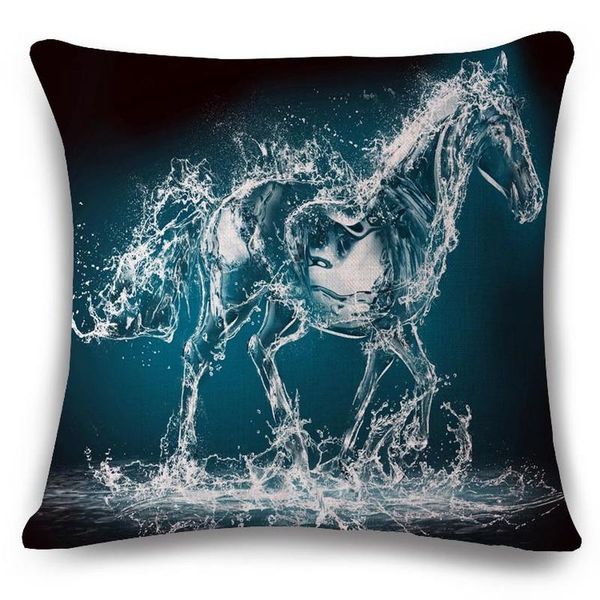 

cushion/decorative pillow coscov creative flying speed horse cotton linen pillowcase bedroom bed cushion cover car seat lumbar square