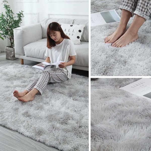 

carpets living room rugs hairy furry mat shaggy soft fluffy modern carpet area tufted plush floor tapis bedroom home decor