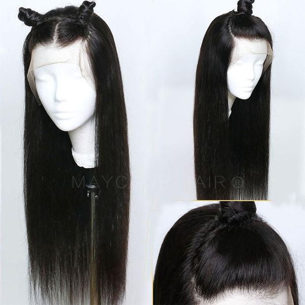 

synthetic wigs jet black lace front wig for women with baby hair natural hairlin straight heat ressistant daily