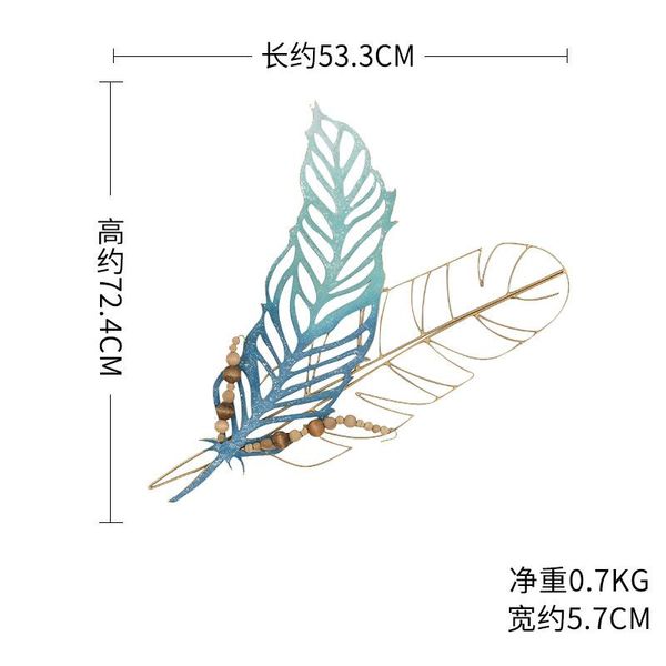 

mediterranean room decoration porch corridor wall hanging creative iron art feather decorative objects & figurines