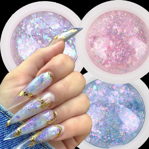 

nail glitter art powder sequins holographic chrome mermaid aurora mirror decoration nails accessories, Silver;gold