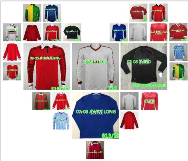 

long sleeve s-2xl 2006 2007 2008 soccer jersey retro 06 07 08 classic red home vintage football shirt full maillot de foot #8 gerrard, Black