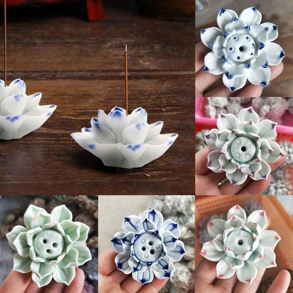 

fragrance lamps lotus incense holder burner ceramic stick home stand decoration