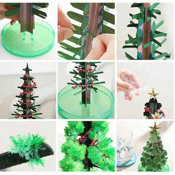 8pc Magie Weihnachten Baum Papier Kristall Sakura Weihnachten Geschenk Neuheit Wachsenden Baum Für Kinder Kinder Desktop Dekoration Neue Jahr