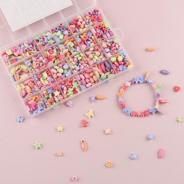 

other 1200pcs colorful macaron acrylic beads kits craft for jewelry making kids girls bracelet necklace hair ring diy sets