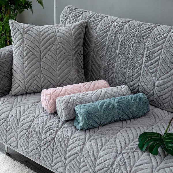 

chair covers thicken plush fabric sofa towel solid color european style non-slip couch cover for living room decor slipcover seat cushion