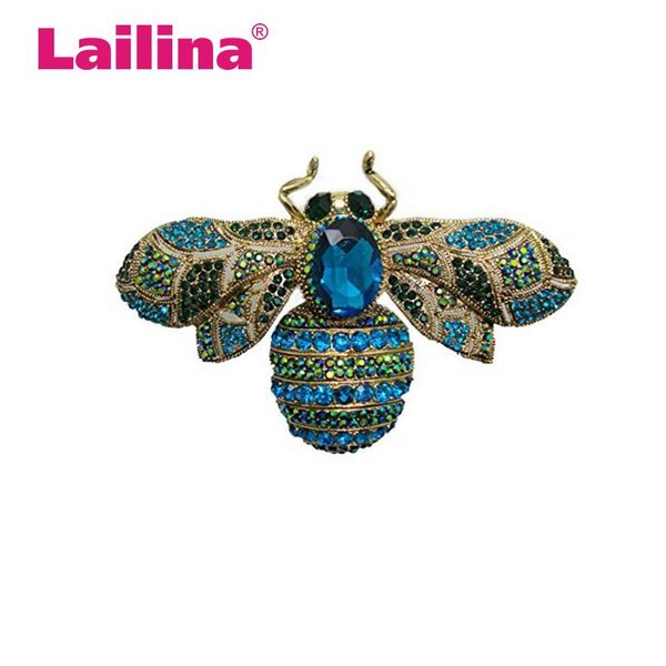 

pins, brooches 4inches 50pcs/lot crystal rhinestone large bee brooch pin, Gray