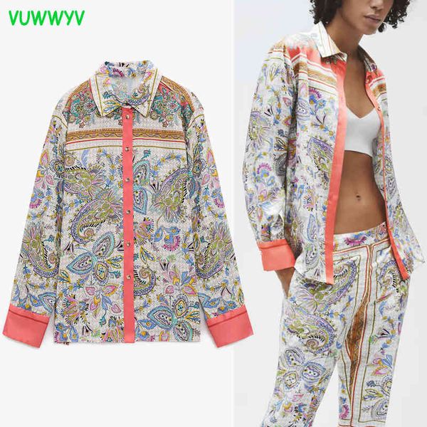 

flowing bohemian print women's blouse summer chic collar button up shirts woman long sleeve fashion street ladies 210430, White