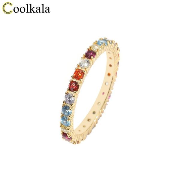 

wedding rings coolkala 2021 jewelry s925 sterling silver hand net red color index finger joint ring female christmas gift, Slivery;golden