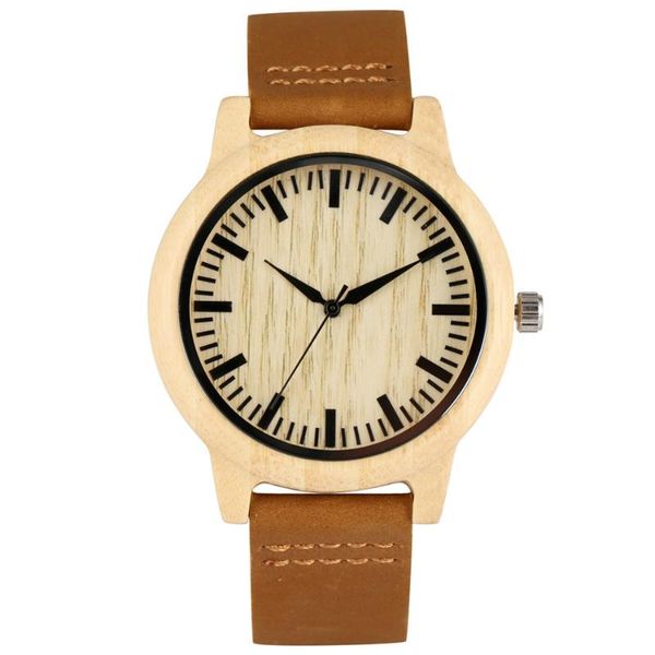 

wristwatches redfire white bamboo wood watch for men women quartz genuine leather wristwatch black analog display natural wooden timepiece, Slivery;brown