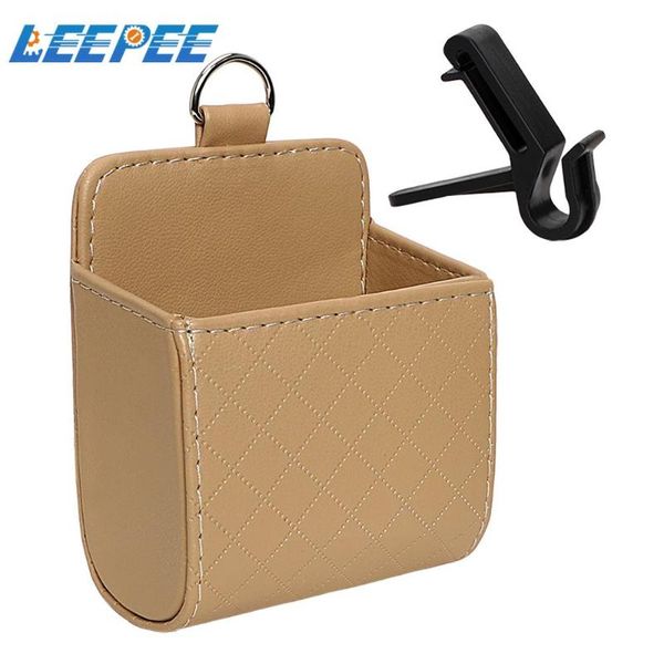 

car organizer outlet vent tidy storage pocket universal pu leather bag