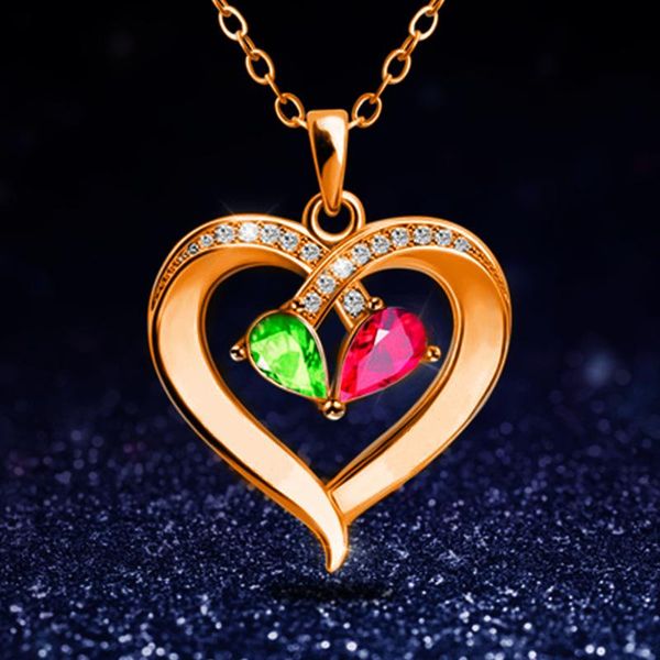 

pendant necklaces luxury european and american fashion love crystal 3 colors women's party jewelry accessories gift, Silver