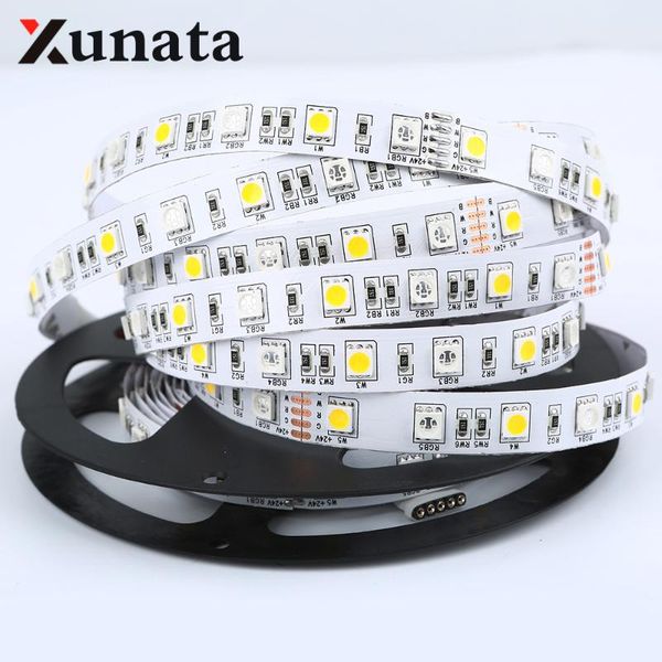 

rgbw led strip waterproof dc12v flexible light rgb + white / warm 60 led/m 5m/lot strips
