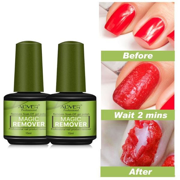 

2pcs 15 ml gel polish burst magic remover off nail gel nail degreaser cleaner base matte coat polish art g727, Red;pink