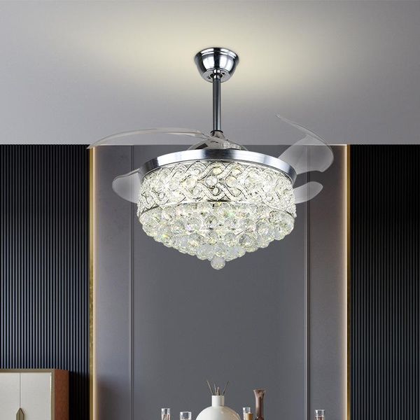 

ceiling fans invisible fan light living room modern minimalist luxury crystal chandelier bedroom with led