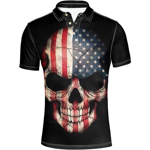 

american skull 3d printing t-shirt visual impact party streetwear round neck high-quality long-sleeved graphic optical illusion plus size pr, White;black