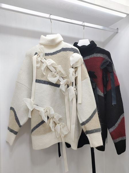 

super heavy bow element sweater, White;black