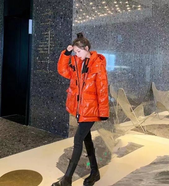 

down jacket brand designer women's autumn and winter short jackets hooded fashion zipper thick downs jacketss women s-2xl, Black