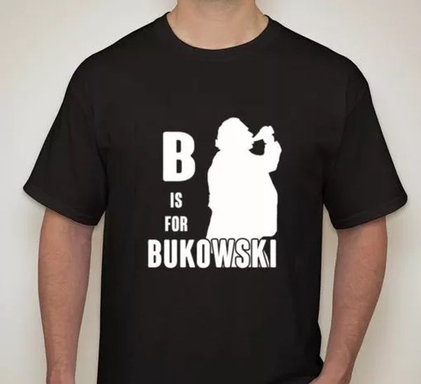 

b is for bukowski man drinking walking small-5xl available, White;black
