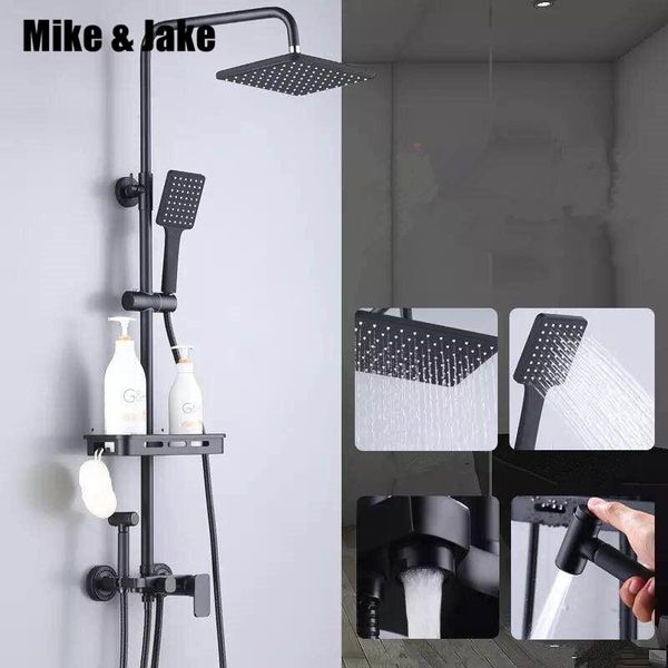 

pure black shower set with bidet bathroom white bathtub faucet mj986 sets