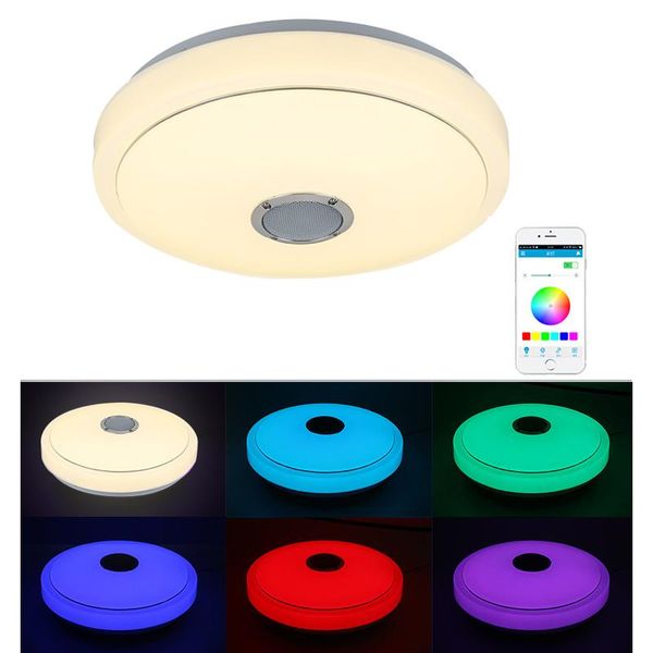 Потолочные светильники Music LED RGB Control App Control 30W 48W Современная Bluetooth-димминговая лампа для спальни гостиной AC85-265V